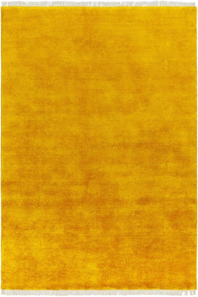 YELLOW SOLID HAND KNOTTED CARPET