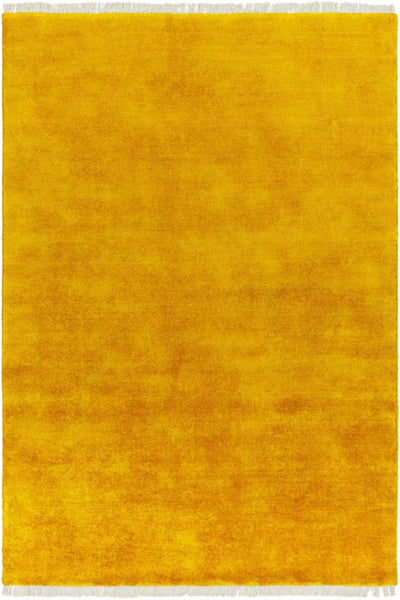 YELLOW SOLID HAND KNOTTED CARPET