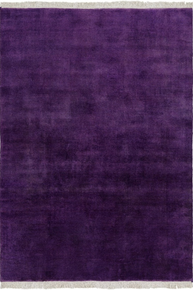 PURPLE SOLID HAND KNOTTED CARPET