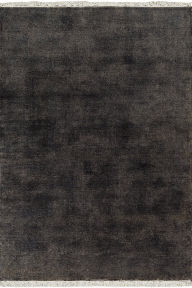 CHARCOAL GREY SOLID HAND KNOTTED CARPET