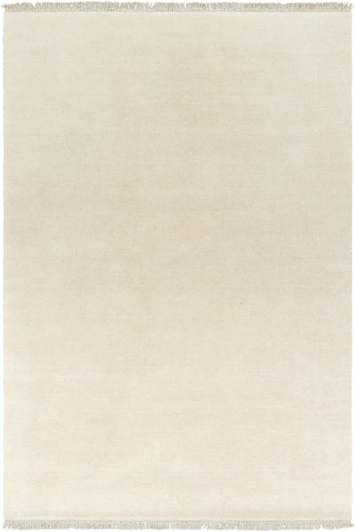 IVORY SOLID HAND KNOTTED CARPET