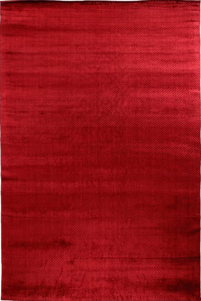 RED CHEVRON HAND KNOTTED CARPET