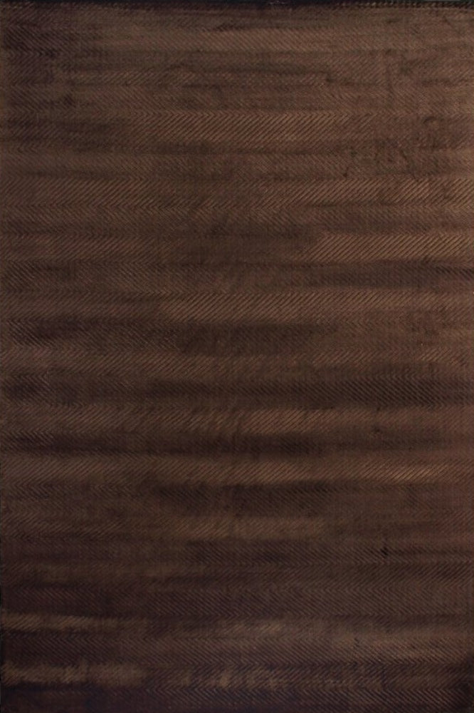 BROWN CHEVRON HAND KNOTTED CARPET