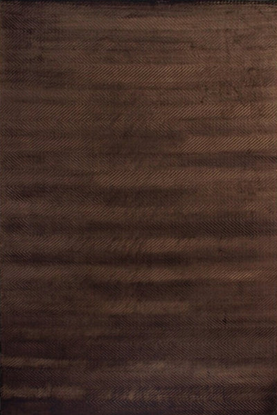 BROWN CHEVRON HAND KNOTTED CARPET