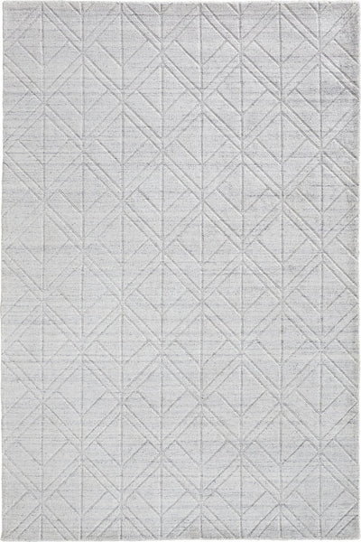 GREY GEOMETRIC HAND KNOTTED CARPET