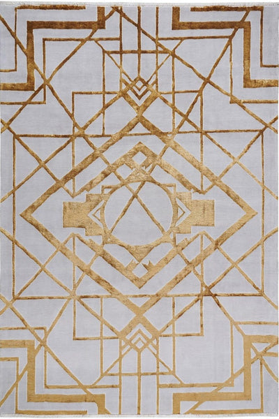 GREY BEIGE MODERN HAND KNOTTED CARPET