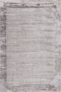 Grey geometric hand knotted carpet wool hand-knotted rug for bedroom