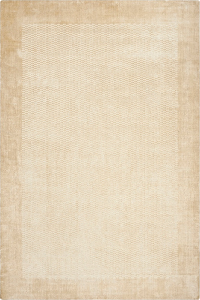 BEIGE GEOMETRIC HAND KNOTTED CARPET