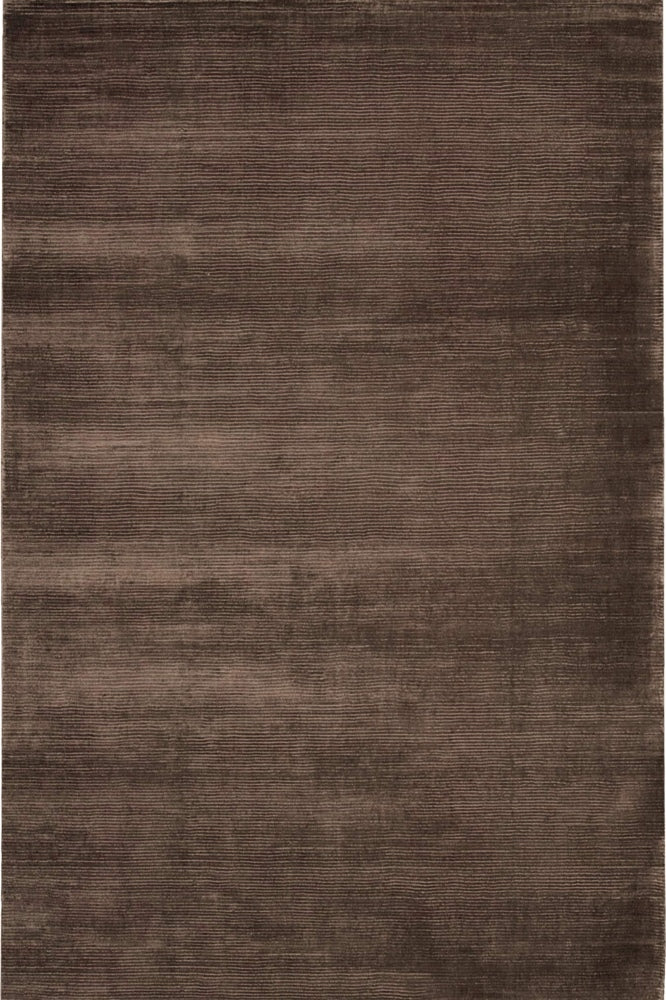BROWN SOLID HAND KNOTTED CARPET
