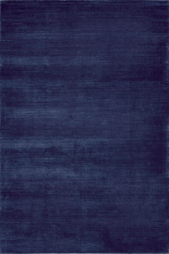 BLUE SOLID HAND KNOTTED CARPET