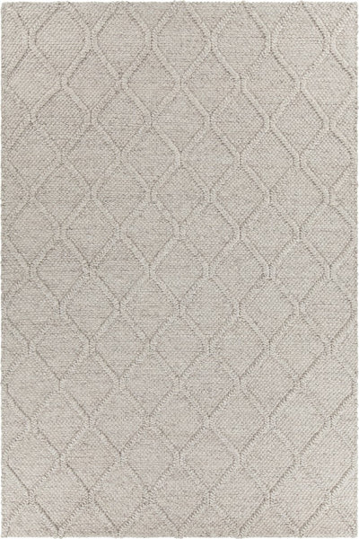 GREY GEOMETRIC HAND KNOTTED CARPET