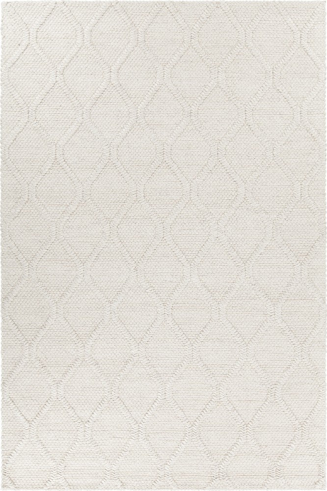 IVORY GEOMETRIC HAND KNOTTED CARPET