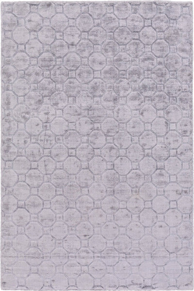 GREY GEOMETRIC HAND KNOTTED CARPET