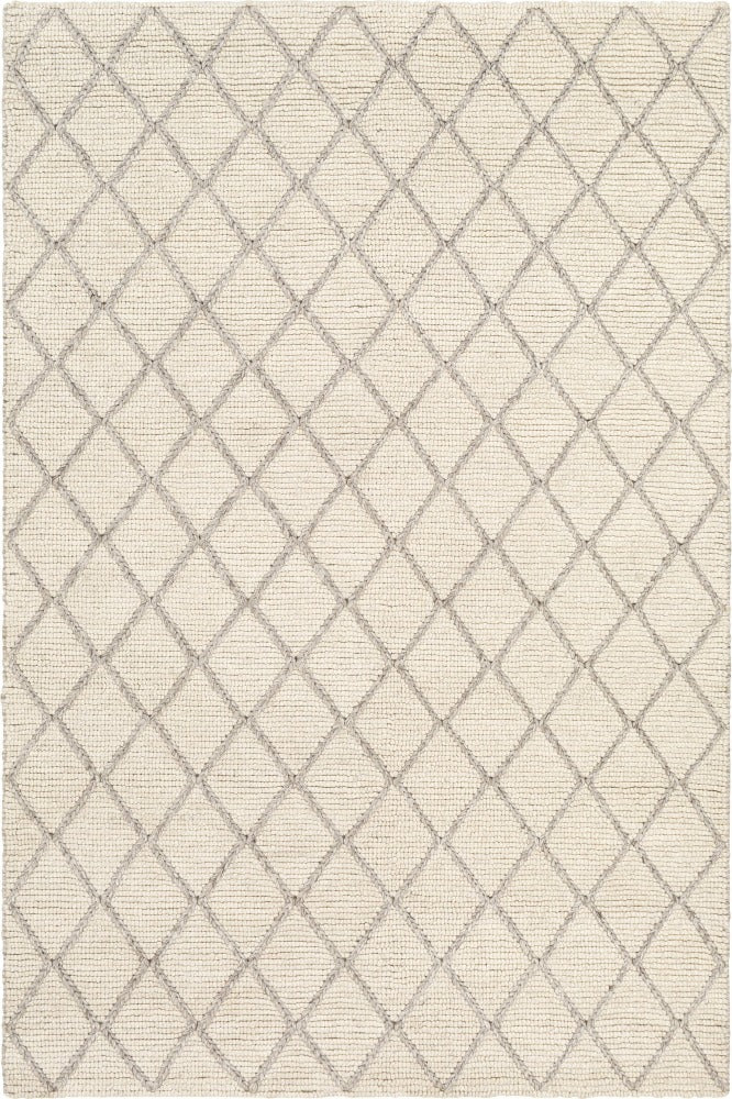 IVORY GEOMETRIC HAND KNOTTED CARPET