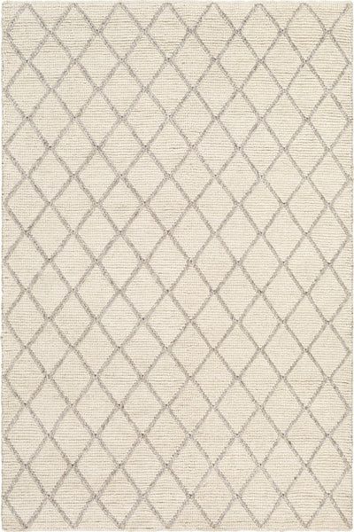 IVORY GEOMETRIC HAND KNOTTED CARPET
