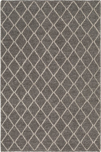 CHARCOAL GREY GEOMETRIC HAND KNOTTED CARPET by Imperial Knots - Image 1