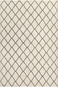 IVORY GREY GEOMETRIC HAND KNOTTED CARPET by Imperial Knots - Image 1
