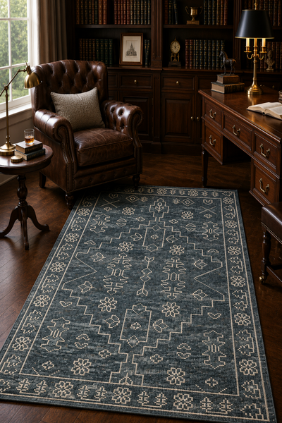 GREY TRADITIONAL HAND KNOTTED CARPET