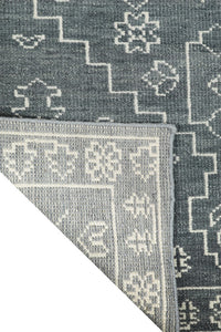 GREY TRADITIONAL HAND KNOTTED CARPET by Imperial Knots - Image 4