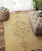BEIGE TRADITIONAL HAND KNOTTED CARPET