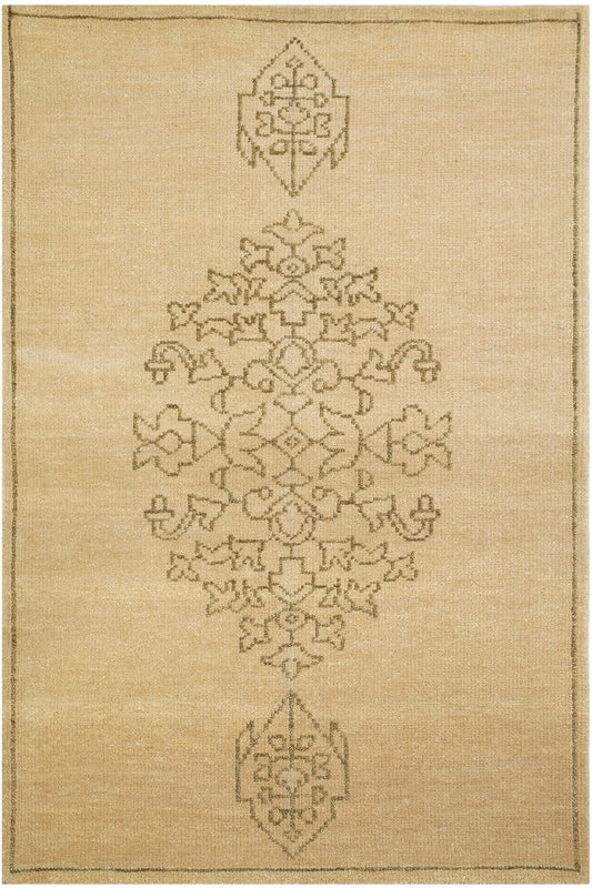 BEIGE TRADITIONAL HAND KNOTTED CARPET