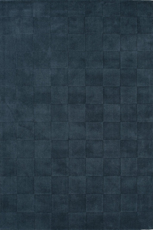 BLUE GEOMETRIC HAND KNOTTED CARPET