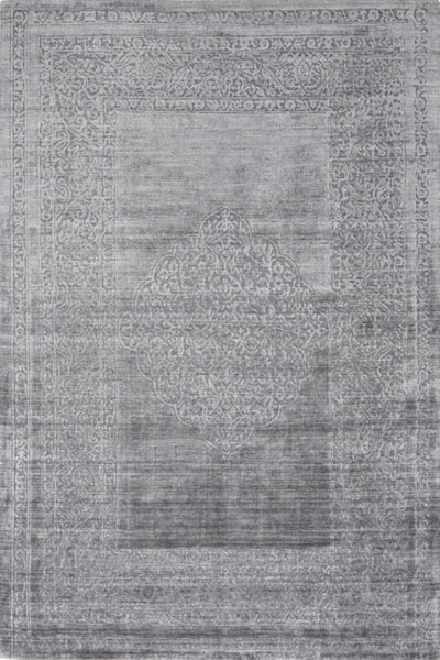 TAUPE MEDALLION  HAND EMBOSSED RUG