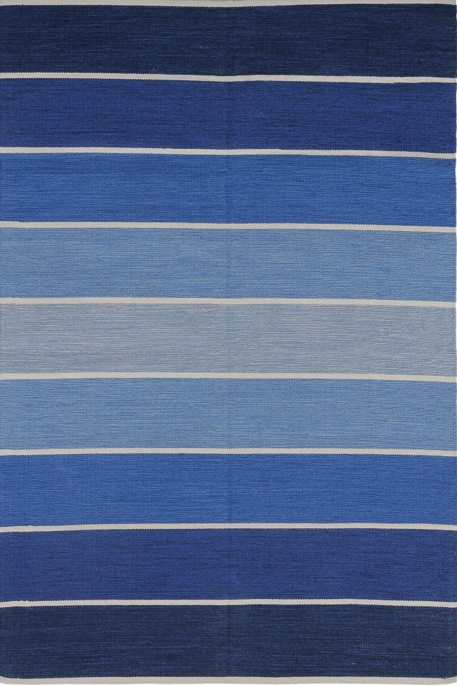 BLUE STRIPES HAND WOVEN DHURRIE