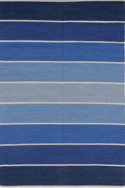 BLUE STRIPES HAND WOVEN DHURRIE
