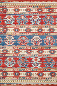 RED MULTICOLOR KILIM HAND WOVEN DHURRIE by Imperial Knots - Image 2