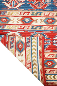 RED MULTICOLOR KILIM HAND WOVEN DHURRIE by Imperial Knots - Image 4