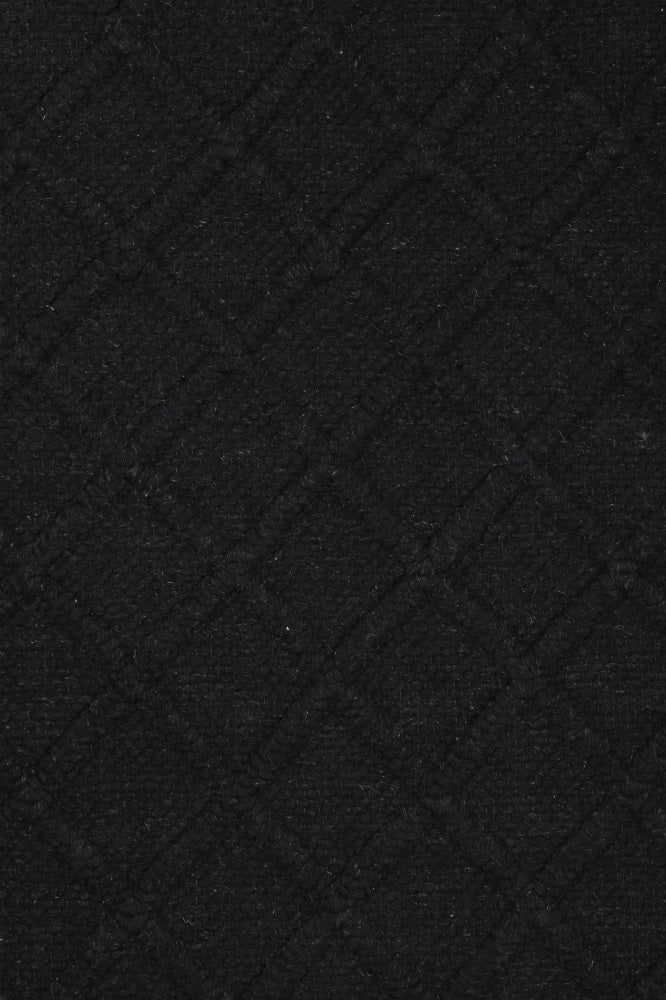 BLACK GEOMETRIC HAND WOVEN DHURRIE by Imperial Knots - Image 3