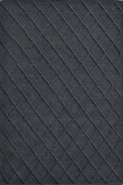 BLACK GEOMETRIC HAND WOVEN DHURRIE