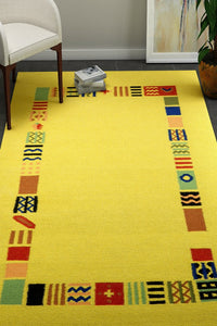 YELLOW TURKISH HAND WOVEN KILIM DHURRIE by Imperial Knots - Image 2