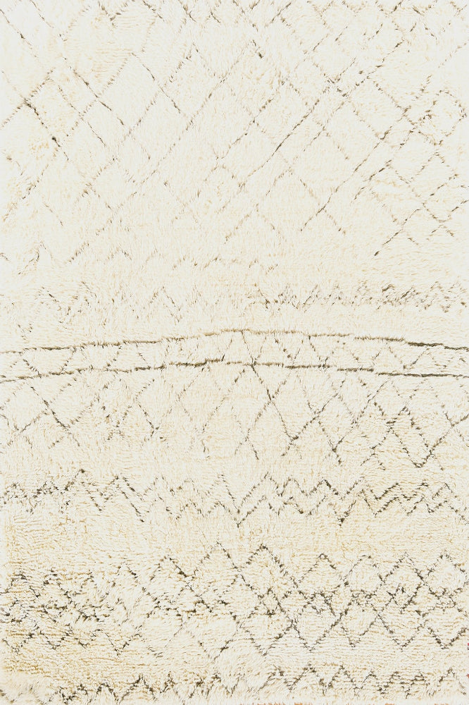 IVORY MOROCCAN BERBER  HAND KNOTTED CARPET