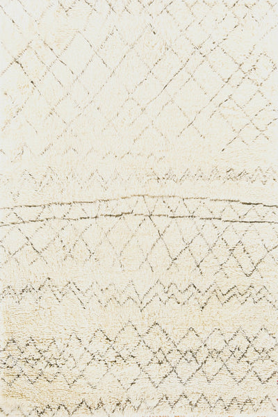 IVORY MOROCCAN BERBER  HAND KNOTTED CARPET