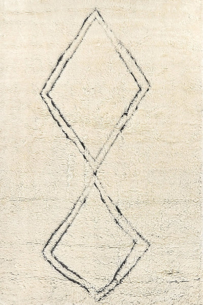 IVORY MOROCCAN BERBER  HAND KNOTTED CARPET