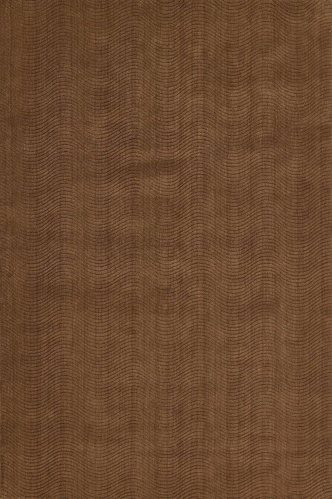 BROWN EMBOSSED HAND KNOTTED RUG
