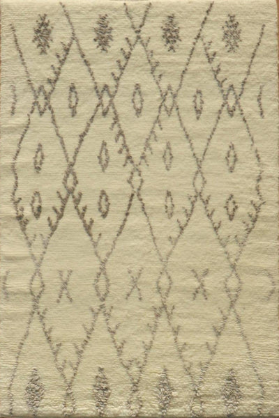 BEIGE MOROCCAN BERBER  HAND KNOTTED CARPET