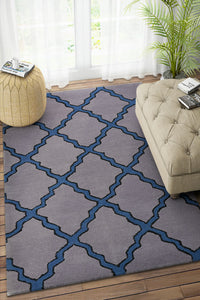 GREY BLUE MOROCCAN HAND TUFTED CARPET by Imperial Knots - Image 2