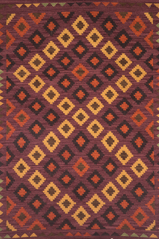 RED VINTAGE HAND WOVEN KILIM DHURRIE