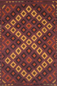 RED VINTAGE HAND WOVEN KILIM DHURRIE by Imperial Knots - Image 1