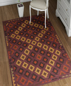RED VINTAGE HAND WOVEN KILIM DHURRIE