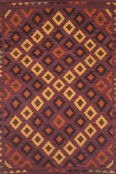 RED VINTAGE HAND WOVEN KILIM DHURRIE