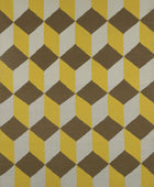 YELLOW CUBES HAND WOVEN DHURRIE