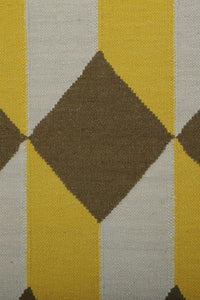 YELLOW CUBES HAND WOVEN DHURRIE by Imperial Knots - Image 3