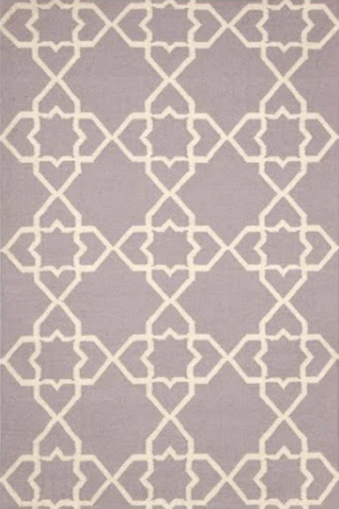 GREY TRELLIS HAND WOVEN DHURRIE
