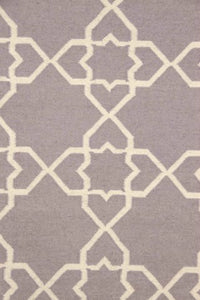 GREY TRELLIS HAND WOVEN DHURRIE by Imperial Knots - Image 2