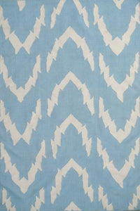BLUE ZIG ZAG HAND WOVEN DHURRIE by Imperial Knots - Image 1