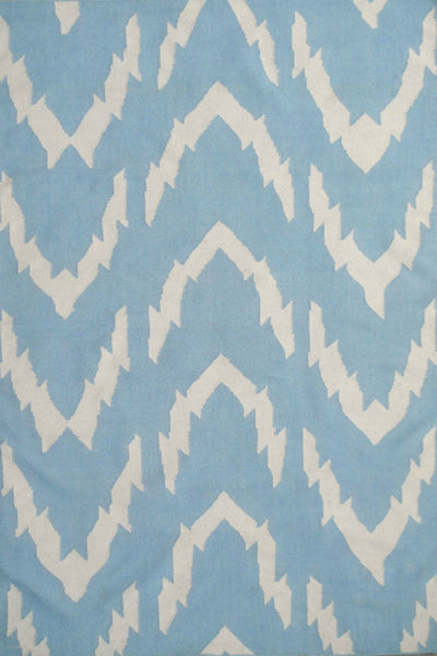 BLUE ZIG ZAG HAND WOVEN DHURRIE